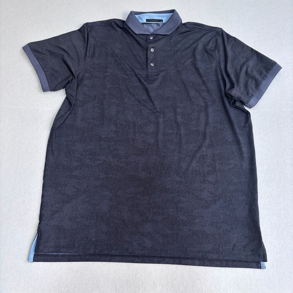 Greyson Animal Print Camo Polo Shirt Mens XL Gray Performance Short Sleeve Golf